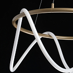 Люстра подвесная круглая золотого цвета с белыми изогнутыми световыми линиями Luke Lampco Tracer Lamp варинант исполнения - 8 | Loft Concept в Перми