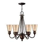 Люстра бронзового цвета с конусными плафонами из бежевого стекла Hinkley варинант исполнения - 2 | Loft Concept в Перми