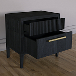 Прикроватная Тумбочка Primo с двумя ящиками Черный дуб варинант исполнения - 6 | Loft Concept в Перми