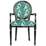 Стул из натурального бука с подлокотниками Ikat Pattern бирюзовый варинант исполнения - 1 | Loft Concept в Перми