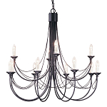 Люстра черного цвета ручной работы с канделябрами и переплетенной проволочной драпировкой Elstead Lighting варинант исполнения - 1 | Loft Concept в Перми
