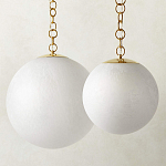 Подвесной светильник в форме шара из белого текстурного стекла Atmosphere варинант исполнения - 2 | Loft Concept в Перми