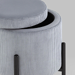 Серо-голубой пуф на черных ножках SANJAY варинант исполнения - 3 | Loft Concept в Перми