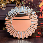 Зеркало круглое с лучами из зеркальных фацетов Silver Facet варинант исполнения - 3 | Loft Concept в Перми