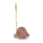 Часы настольные с шариковой металлической ручкой из натурального камня Stone Clock варинант исполнения - 9 | Loft Concept в Перми