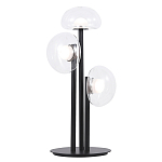 Настольная лампа с тремя прозрачными куполообразными плафонами и черным металлическим основанием Flos Wireline Lighting варинант исполнения - 1 | Loft Concept в Перми