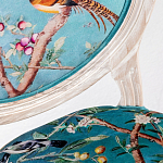 Стул из массива бука бирюзовый с изображением птиц и цветов Turquoise Beige Chinoiserie Peach Garden Chair варинант исполнения - 2 | Loft Concept в Перми