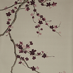 Обои ручная роспись Cherry Tree Special Colourway on Icefield dyed silk варинант исполнения - 2 | Loft Concept в Перми