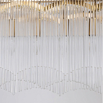 Люстра прямоугольная на цепях с прозрачными трубками и волнистым краем Nembus варинант исполнения - 5 | Loft Concept в Перми