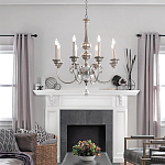 Люстра серебряного цвета с состаренным эффектом и декоративным подвесным шаром Kichler варинант исполнения - 3 | Loft Concept в Перми