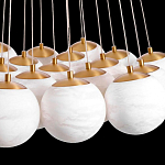 Люстра подвесная круглая с сферическими плафонами из натурального камня Glowing Spheres варинант исполнения - 3 | Loft Concept в Перми