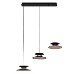 Люстра подвесная с тремя матовыми черными плафонами Obsidian Touch варинант исполнения - 2 | Loft Concept в Перми