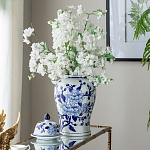 Ваза с крышкой и синим цветочным узором Blue & White Ornament  варинант исполнения - 7 | Loft Concept в Перми