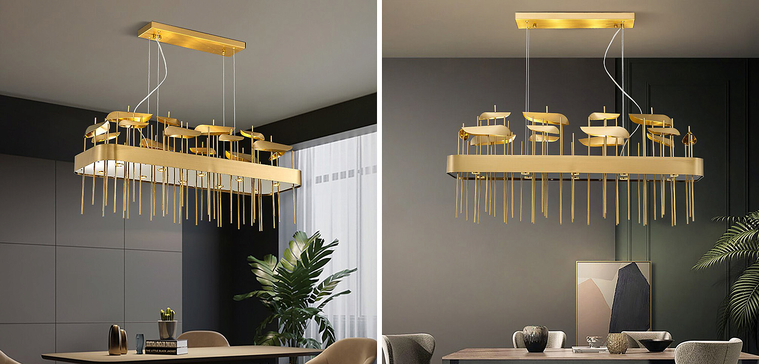 Светодиодная дизайнерская инсталляция ANODINE Perlina Rectangle Chandelier Светодиодная дизайнерская инсталляция ANODINE Perlina Rectangle Chandelier - Loft-Concept в Перми
