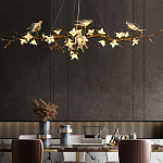 Люстра в виде золотой ветки с цветами и птичками Marvelous Garden варинант исполнения - 4 | Loft Concept в Перми