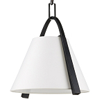 Подвесной светильник в форме конуса с белым тканевым абажуром и чёрным каркасом Stylish Solution варинант исполнения - 3 | Loft Concept в Перми