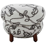 Кресло без подлокотников на деревянных ножках белое с вышивкой Sharp Armchair варинант исполнения - 3 | Loft Concept в Перми