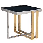 Столик журнальный квадратный с основанием в оттенках хром и золото Harmony Color and Shapes варинант исполнения - 1 | Loft Concept в Перми