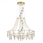 Люстра подвесная из металла с хрустальными прозрачными подвесками Quasar 81 варинант исполнения - 3 | Loft Concept в Перми