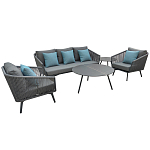 Диван трехместный уличный серый Gray Fiber варинант исполнения - 4 | Loft Concept в Перми