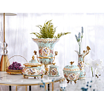 Шкатулка голубого цвета с цветочными орнаментами Blue Garden варинант исполнения - 8 | Loft Concept в Перми