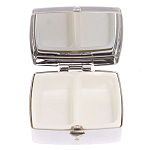 Таблетница карманная квадратная с 2-мя отделениями с зеркалом и накладкой из натуральных камней Малахит Хризоколла Silver Stone Pillboxes варинант исполнения - 3 | Loft Concept в Перми