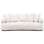 Трехместный диван с обивкой букле молочного цвета Leonois Boucle Sofa варинант исполнения - 1 | Loft Concept в Перми