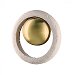 Бра с бежевым текстурным кольцом и латунным шаром в центре Tactile  варинант исполнения - 1 | Loft Concept в Перми