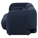 Дизайнерский двухместный диван с мягкими спинкой и подлокотниками синий Madelaine Sofa Blue варинант исполнения - 6 | Loft Concept в Перми