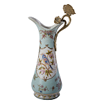 Кувшин с цветочным рисунком и бронзовой ручкой Blue Garden варинант исполнения - 1 | Loft Concept в Перми