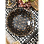 Блюдо черного цвета из фрафора на бронзовых ножках Eden Garden porcelain and bronze варинант исполнения - 4 | Loft Concept в Перми