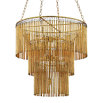 Люстра трёхъярусная золотого цвета Metal Tentacles варинант исполнения - 1 | Loft Concept в Перми