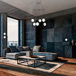 Люстра светодиодная с 6-ю сферическими стеклянными плафонами Splatter варинант исполнения - 5 | Loft Concept в Перми