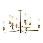 Люстра на штанге с 8-ю цилиндрическими матовыми плафонами и шарами из камня Orb Essence варинант исполнения - 8 | Loft Concept в Перми