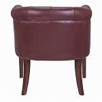 Кресло низкое из натуральной кожи на 4-х деревянных ножках из массива бука Chloe Leather Armchair vine варинант исполнения - 3 | Loft Concept в Перми