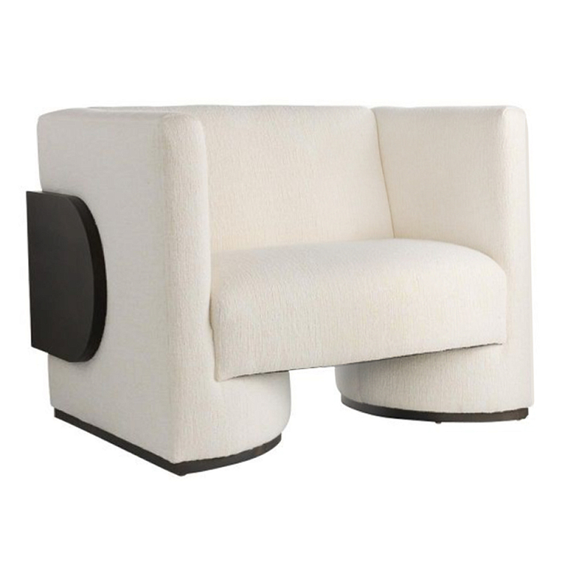 Кресло Florida Lounge Chair с элегантным деревянным декором Белый Черный Кресло Florida Lounge Chair с элегантным деревянным декором Белый Черный в Перми | Loft Concept