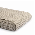 Плед из шерсти бежевого цвета с бахромой Waffle Comfort варинант исполнения - 3 | Loft Concept в Перми