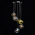 Люстра каскадная с 5-ю разноцветными стеклянными плафонами Kaleido варинант исполнения - 3 | Loft Concept в Перми