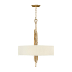 Люстра подвесная с широким белым текстильным абажуром и вертикальными декоративными элементами Hinkley варинант исполнения - 2 | Loft Concept в Перми