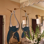 Обои ручная роспись Sarus Cranes Colourway SC-208 on Raw Silk dyed silk варинант исполнения - 2 | Loft Concept в Перми