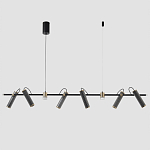 Люстра с 8-ю цилиндрическими плафонами на магнитном креплении и черным металлическим основанием Bronze Concert варинант исполнения - 1 | Loft Concept в Перми