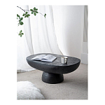 Столик кофейный черного цвета с овальной столешницей и круглым основанием Black Dalmen Table варинант исполнения - 3 | Loft Concept в Перми