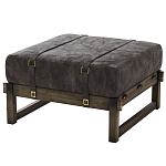 Пуф Duncan винтажная черная кожа  варинант исполнения - 2 | Loft Concept в Перми