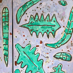 Премиальный Шкаф Defoliation двухстворчатый роспись зеленые листья  варинант исполнения - 5 | Loft Concept в Перми