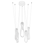 Подвесной светильник белого цвета с 6-ю изогнутыми плафонами Flow Loop варинант исполнения - 4 | Loft Concept в Перми
