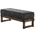 Банкетка Duncan винтажная черная кожа варинант исполнения - 3 | Loft Concept в Перми