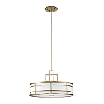 Подвесной светильник цвета латунь с белым матовым плафоном с геометрическим рисунком Feiss варинант исполнения - 7 | Loft Concept в Перми