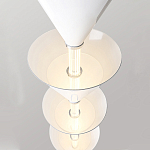 Подвесной светильник светодиодный в виде ряда белых металлических конусов  Herringbone варинант исполнения - 5 | Loft Concept в Перми