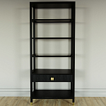 Стеллаж Elsa Dreams Black со стеклянными полками и ящиком варинант исполнения - 4 | Loft Concept в Перми