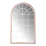 Зеркало-окно настенное в венецианском стиле с деревянной рамой бежевого цвета Venetian Smooth варинант исполнения - 1 | Loft Concept в Перми
